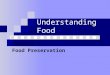 Understanding Food Chapter 7: Food Preservation. Food Spoilage Biological Changes Yeast: A fungus (a plant that lacks chlorophyll) that is able to ferment
