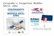 Colorado’s Forgotten Middle-Skill Jobs. Core Advisors Michael Gifford, Associated General Contractors of Colorado Rich Jones and Frank Waterous, Ph.D.,