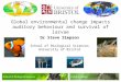 Global environmental change impacts auditory behaviour and survival of larvae Dr Steve Simpson School of Biological Sciences University of Bristol