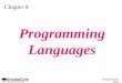 ©Brooks/Cole, 2003 Chapter 9 Programming Languages