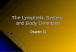 The Lymphatic System and Body Defenses Chapter 12