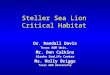 Steller Sea Lion Critical Habitat Dr. Randall Davis Texas A&M Univ. Mr. Don Calkins Alaska SeaLife Center Ms. Holly Briggs Texas A&M University