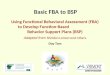 Basic FBA to BSP Using Functional Behavioral Assessment (FBA) to Develop Function-Based Behavior Support Plans (BSP) Adapted from Sheldon Loman and others