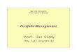 Portfolio Management Prof. Ian Giddy New York University Stern School of Business