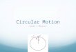 Circular Motion Level 1 Physics. What you need to know Objectives Explain the characteristics of uniform circular motion Derive the equation for centripetal