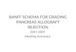 BANFF SCHEMA FOR GRADING PANCREAS ALLOGRAFT REJECTION 2007-2009 Meeting Summary
