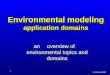 © K.Fedra 2000 1 Environmental modeling application domains anoverview of environmental topics and domains