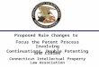 Proposed Rule Changes to Focus the Patent Process Involving Continuations, Double Patenting and Claims Connecticut Intellectual Property Law Association
