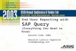 End User Reporting with SAP Query (Everything You Need to Know) Session Code: 2802 Danielle Larocca Signorile JCSDL@prodigy.net