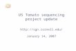 US Tomato sequencing project update  January 14, 2007