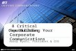 Page 1 8 Critical Capabilities For Building Your Corporate Communications Hardy Myers, President & CEO