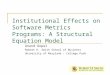 Institutional Effects on Software Metrics Programs: A Structural Equation Model Anand Gopal Robert H. Smith School of Business University of Maryland –
