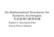 On Mathematical Structures for Systems Archetypes 系統基模的數學結構 Rafael E. Bourguet-Díaz Gloria Pérez-Salazar