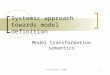Irina Rychkova. 9/20061 Systemic approach towards model definition Model transformation semantics