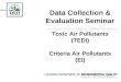 Data Collection & Evaluation Seminar Toxic Air Pollutants (TEDI) Criteria Air Pollutants (EI)
