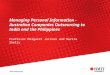 Managing Personal Information - Australian Companies Outsourcing to India and the Philippines Professor Margaret Jackson and Marita Shelly