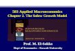 503 Applied Macroeconomics Chapter 2. The Solow Growth Model Prof. M. El-Sakka Dept of Economics - Kuwait University