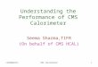 LCWS06@IIScCMS Calorimeter1 Understanding the Performance of CMS Calorimeter Seema Sharma,TIFR (On behalf of CMS HCAL)