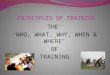 THE ‘WHO, WHAT, WHY, WHEN & WHERE’ OF TRAINING