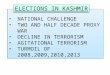 NATIONAL CHALLENGE TWO AND HALF DECADE PROXY WAR DECLINE IN TERRORISM AGITATIONAL TERRORISM TURMOIL OF 2008,2009,2010,2013 NATIONAL CHALLENGE TWO AND HALF