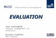 EVALUATION MUSE Models of University- Schools Engagement EVALUATION June Cunningham Schools Engagement Co-ordinator Richard Crowther PhD Student