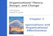 1- Copyright 2007 Prentice Hall 1 Organizational Theory, Design, and Change Fifth Edition Gareth R. Jones Chapter 1 Organizations and Organizational Effectiveness