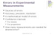 Copyright 2004 David J. Lilja1 Errors in Experimental Measurements Sources of errors Accuracy, precision, resolution A mathematical model of errors Confidence