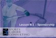 Lesson 8.1 – Sponsorship Copyright © 2014 by Sports Career Consulting, LLC