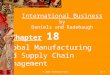 © 2001 Prentice Hall18-1 International Business by Daniels and Radebaugh Chapter 18 Global Manufacturing and Supply Chain Management
