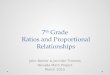 7 th Grade Ratios and Proportional Relationships John Barker & Jennifer Thomas Nevada Math Project March 2015