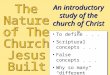 To define... Scriptural concepts... False concepts... Why so many “different” churches today? An introductory study of the church of Christ –