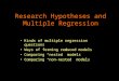 Research Hypotheses and Multiple Regression Kinds of multiple regression questions Ways of forming reduced models Comparing “nested” models Comparing “non-nested”