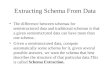 Extracting Schema From Data The difference between schemas for semistructured data and traditional schemas is that a given semistructured data can have