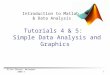 Eilon Sharon, Weizmann 2008 © 1 Introduction to Matlab & Data Analysis Tutorials 4 & 5: Simple Data Analysis and Graphics