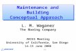 ARIES Meeting, UCSD L. M. Waganer, 14-15 June 2006 Maintenance and Building Conceptual Approach L. M. Waganer The Boeing Company ARIES Meeting University