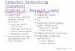 Network Layer4-1 Computer Networking (Datakom) Chapter 4: Network Layer Chapter goals: r understand principles behind network layer services: m routing