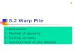 8.2 Warp Pile Introduction: 1: Method of weaving 2: Cutting (arrows) 3: Development of pile weaves