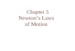 Chapter 5 Newton’s Laws of Motion. Chapter 5: Newton’s Laws of Motion We will study classical motion: No quantum mechanics No relativity We introduce