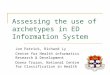 Assessing the use of archetypes in ED Information System Jon Patrick, Richard Ly Centre for Health informatics Research & Development Donna Truran, National