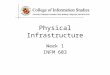 Physical Infrastructure Week 1 INFM 603. Agenda Computers The Internet The Web About the course