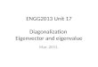 ENGG2013 Unit 17 Diagonalization Eigenvector and eigenvalue Mar, 2011
