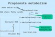 Propionate metabolism Propionyl-CoA Some amino acids Odd chain fatty acids D-methylmalonyl-CoA L-methylmalonyl-CoA Succinyl-CoA Vitamin B12 deoxyadenosine