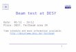 1 Beam test at DESY Date: 01/12 – 19/12 Place: DESY, Testbeam area 24 Time schedule and more information available: testbeam