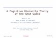 1 Teck-Hua Ho CH Model March – June, 2003 A Cognitive Hierarchy Theory of One-Shot Games Teck H. Ho Haas School of Business University of California, Berkeley