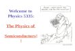 Welcome to Physics 5335: The Physics of Semiconductors!!