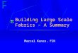 Building Large Scale Fabrics – A Summary Marcel Kunze, FZK