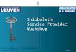 Shibboleth Service Provider Workshop Bart Ophelders - Philip Brusten shib@kuleuven.be June 2010