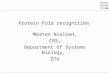 Protein Fold recognition Morten Nielsen, CBS, Department of Systems Biology, DTU