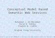 Conceptual Model Based Semantic Web Services Muhammed J. Al-Muhammed David W. Embley Stephen W. Liddle Brigham Young University Sponsored in part by NSF