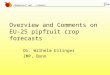 PROGNOSFRUIT 2007 - LITHUANIA Overview and Comments on EU-25 pipfruit crop forecasts Dr. Wilhelm Ellinger ZMP, Bonn